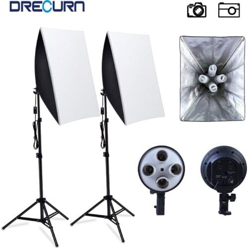 DRECURN 2 Sets Photography softbox Photo Studio 50*70cm 45W Leds 2M Tripod Photographic Lighting Kit Camera & Photo Accessories
