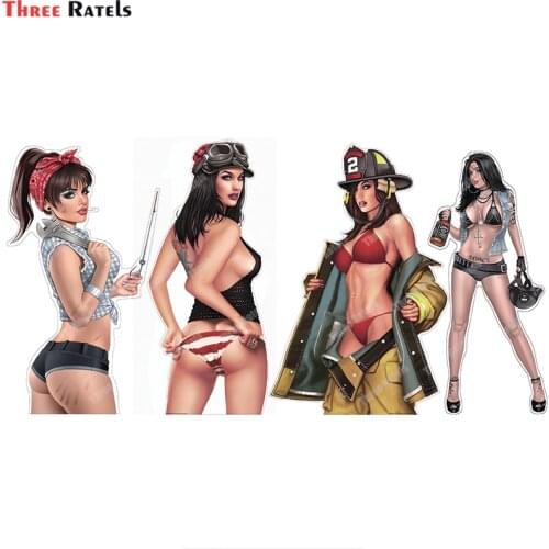 Three Ratels B96 Pin-Up Girls Sexy Retro Vintage Automobiles & Motorcycles Car Sticker And Decals For Girls Auto Decals
