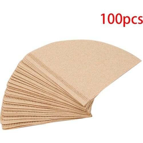 V60 Filter Cup Coffee Filter Paper Coffee Filter Papers Unbleached Wooden Drip Paper Cone Shape Coffee Tools-ABUX