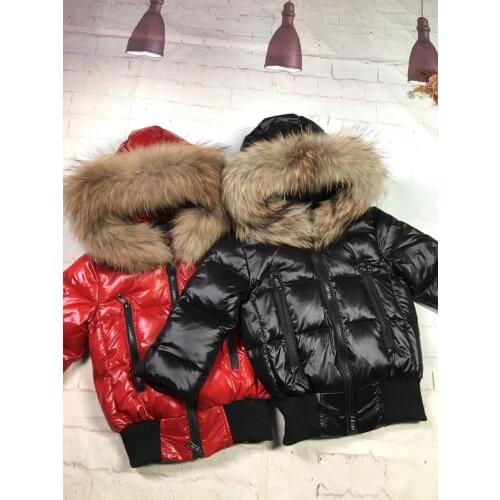 Real fur hooded 2019 Winter Jacket child jackets children jumpsuit snow suit girl floral overall down romper ski suits outerwear