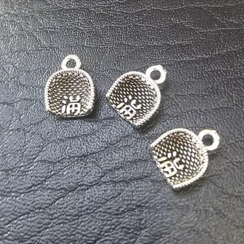100 PCS 9.2*11.5mm Metal Alloy Antique Silver Plated Dustpan Charms Pendant DIY Jewelry Findings