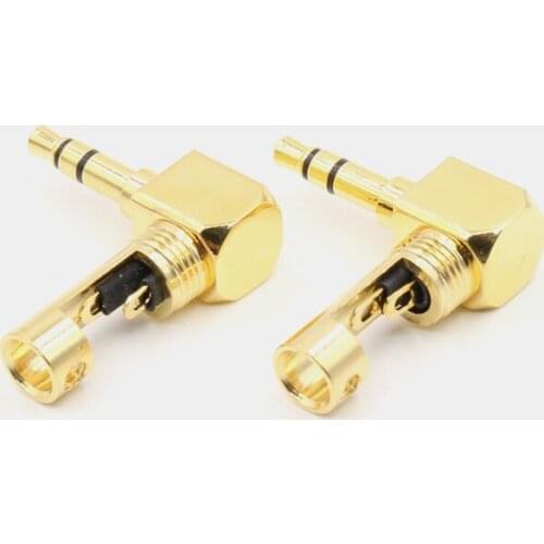 2pcs High quality carbon fiber 3.5mm Plug Audio Jack 3Pole Gold-plated 90 right angle (L-shaped) stereo Earphone Adapter