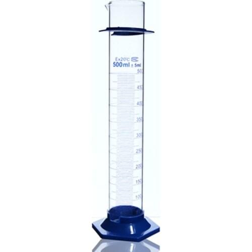 2 pieces/pack 500mL Hexagonal Glass Mmeasuring cylinder Borosilicate Chemistry Glass Graduated Cylinder