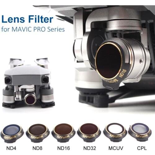 3/4/6pcs/set Multi-Layer Coating Film MCUV/CPL/ND4 ND8 ND16 ND32 Lens Filter Kit for DJI MAVIC PRO & PLATINUM Drone part