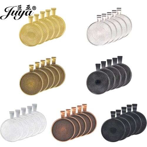 50PCS 20/25/30mm Cabochon Pendant Base Setting Charms Blank Tray Bezel For Made Necklace Keychain DIY Jewelry Components Crafts