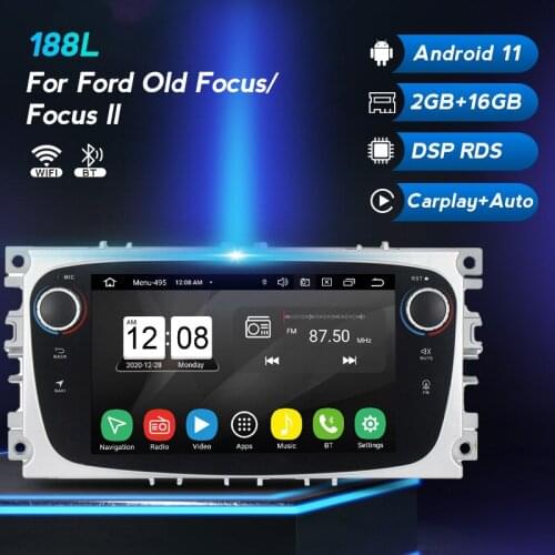 2DIN NEW Android 11 DSP RDS Car Radio Multimedia GPS Navi Player for FORD Focus 2 II Mondeo S-MAX C-MAX Galaxy Carplay Auto BT