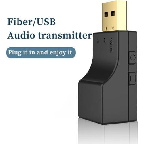 USB + SPDIF 2 In 1 Bluetooth 5.0 Audio Transmitter Bluetooth Transmitter Low Energy Optical Wireless Adapter for TV PC Dongle