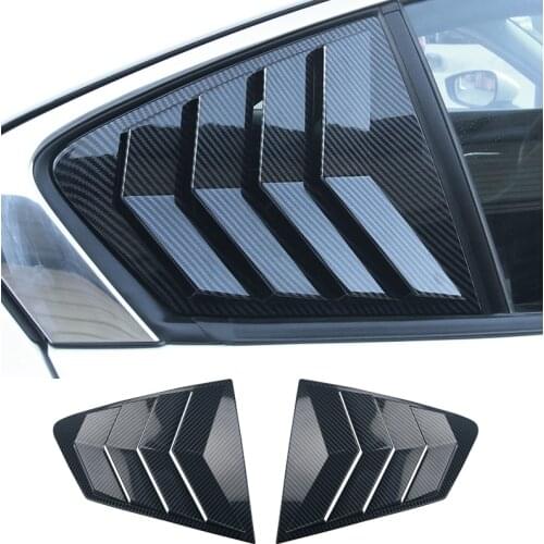 Quarter Side Window Louver Scoop Cover Vent Carbon Surface Spoiler Decorative Accessories For Mazda 3 Sedan M3 2020 21