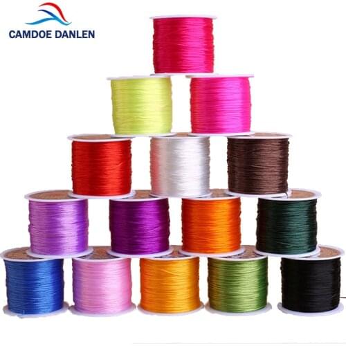 CAMDOE DANLEN 1Roll/lot 0.6mm Elastic Thread Round Crystal Line 12colors 60M Diy Nylon Rubber Stretchy Cord For Jewelry Making