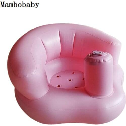 Hot! Baby Seat Chair Inflatable Sofa Dining Pushchair PVC Pink Green Bath Seats Infant Portable Play Game Mat Sofas Learn Stool