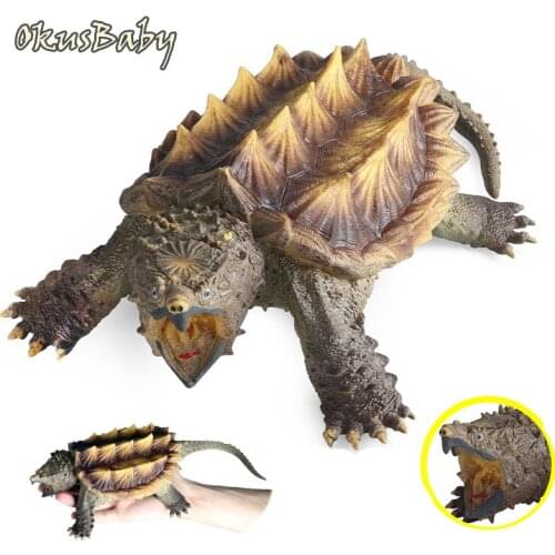 27X15cm Large Size Snapping Turtle Model TPR Toy Animal Marine Animal Ornaments Home Decoration Gift Biological Model Toys