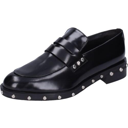JEANNOT loafers women shiny leather black