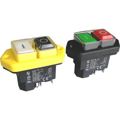 KJD17B/220V KEDU 16(12)A 5Pin IP55 Waterproof Pushbutton Switches Electromagnetic Safety Push Button Switch