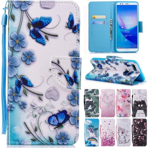 Honor 7C Pro Leather Case on for Coque Huawei Honor 7C Pro Cover for Huawei Y7 Prime 2018 Covers Wallet Flip Stand Phone Cases