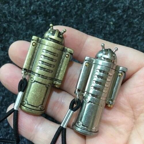 Metal Flint Lighter Old Fashion Grinding Wheel Kerosene Gasoline Robot Lighter For Cigar Pipe Oil Inflated Men Gadget Collection