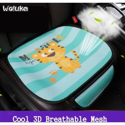 Cartoon Car Mat Refreshing Car Seat Pad Universal Single Piece Cool Cute Seat Cushion 3D Breathable Mesh CD50 Q01