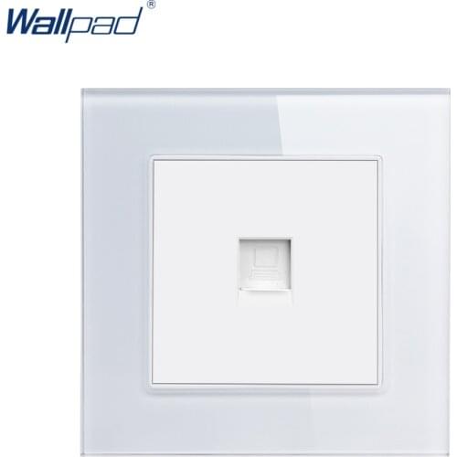 DATA Socket Wallpad Luxury Tempered Glass 110V-250V EU UK Standard Data Internet RJ45 Jack Wall Socket Port Outlet