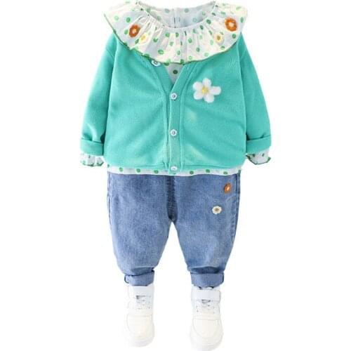 New Baby Autumn Casual Clothes Kids Jacket T Shirt Girls Pants 3Pcs/sets Spring Children Infant Costume Toddler Cotton Tracksuit