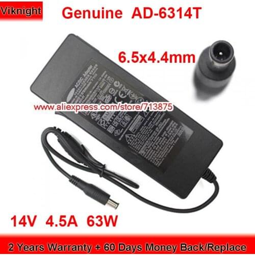 Genuine 14V 4.5A AP06314-UV AD-6314T AD-6314C AC Adapter for Samsung S27B970D SA850T S24A300B AD-6314N TC220C SA850 TS220W