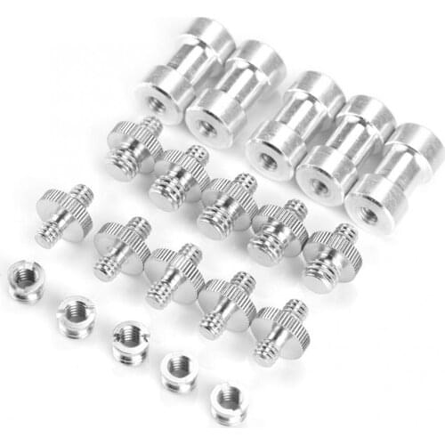 15pcs/20pcs 1/4 Inch to 3/8 Inch Male Female Converter Threaded Adapter Screws Accessory Photo Studio Kit for Light Stand Flash