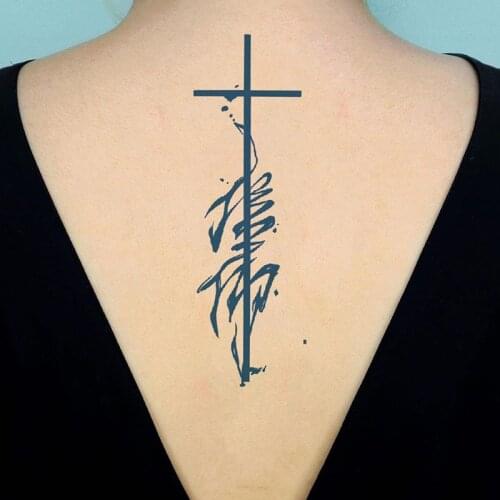 Semi-Permanent Temporary Tattoo Sticker for Men Boys Long-Lasting 1-2 Weeks Waterproof & Realistic Body Cross Tattoo Stickers