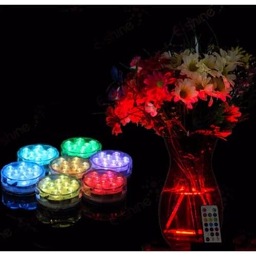 RGB Remote Control LED Submersible Light Waterproof Candle Light Vases Base lights For Valentines Day Xmas Party Decoration