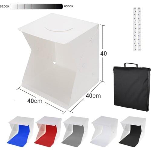 Mini Folding Light box Photography 40 Photo Studio Softbox 2 Panel LED Light Soft Box Photo Background Kit LightBox for Camera