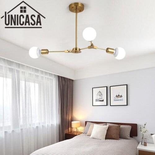 Modern gold Ceiling Lamp Multiple Rod Wrought Iron Lighting LED Living Room Vintage Pendant Lights Art decorate Industrial Bar