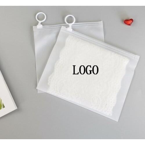 10Pcs Custom Logo Matte Bag EVA Ziplock Bag Storage Bag for Cosmetic/Underwear Sock Transparent Package Bag Storage Pouch Bag