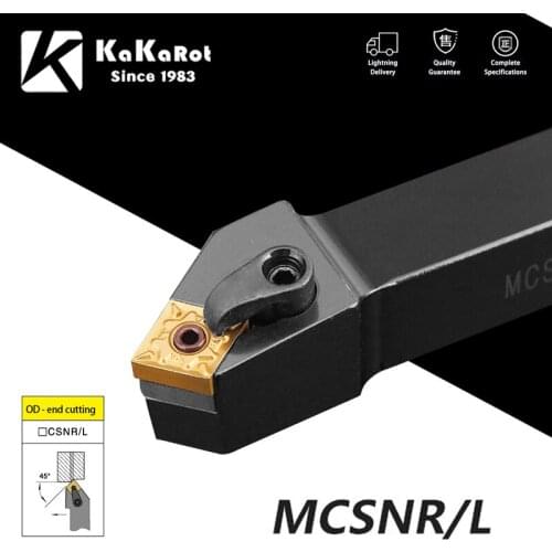 KaKarot External Turning Tool MCSNR2020K12 MCSNR25 MCSNR3232P12 MCSNL20 Tool Holder TNMG Carbide Insert Lathe Cutting Tools 1Set