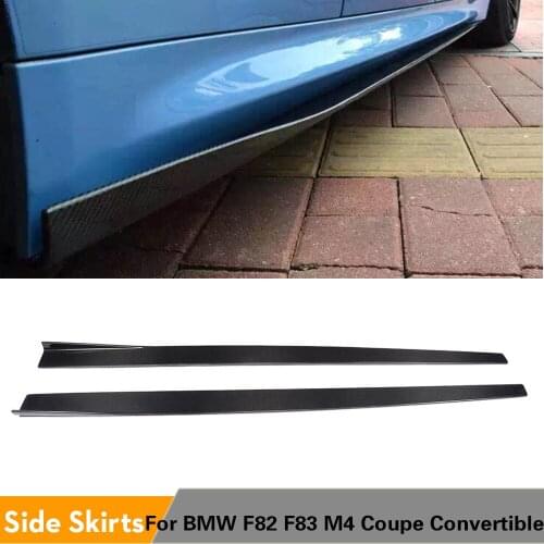 Carbon Fiber / FRP Side Skirts Extension Lip Aprons for BMW F82 F83 M4 Coupe Convertible 2014 - 2019