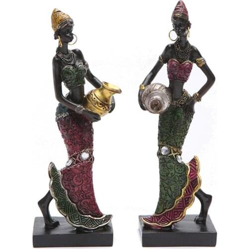 African Woman People Ornaments Home Decoration Accessories Craft Statue Art Home Office Decor