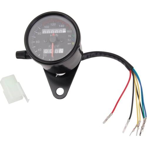 Universal Motorcycle Odometer /Speedometer Gauge - Digital Display 0-160km/h for All Motorcycle, DC 12V