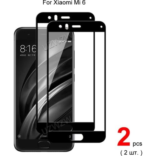 2pcs For Xiaomi Mi 6 Full Coverage Tempered Glass Screen Protector 9H Hardness Phone Protective Film Guard