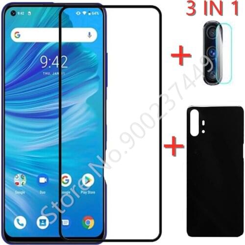 3-in-1 Case + Camera Tempered Glass On For UMIDIGI F2 ScreenProtector Glass For UMIDIGI Power 3 9D Phone Glass