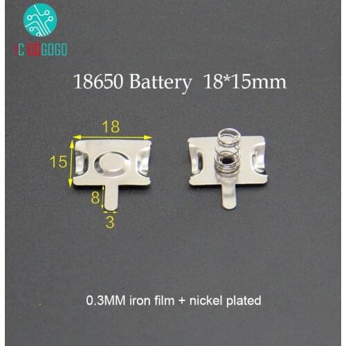 10Pairs 18650 Battery Contacts Spring Contact Band Plate 18*15MM Connector Positive Electrode Negative for Box/Power Bank