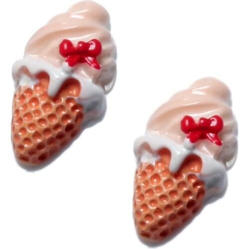 20Pcs Light Resin Ice Cream Decoration Crafts Beads Flatback Cabochon Scrapbooking DIY Embellishments Kawaii Diy Accessories