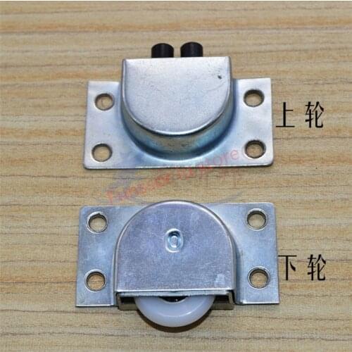 4 Pairs Of White Metal Wardrobe Sliding Doors Plastic Bearing Roller Wheel Wardrobe-Roller Plastic-Bearing Pulley