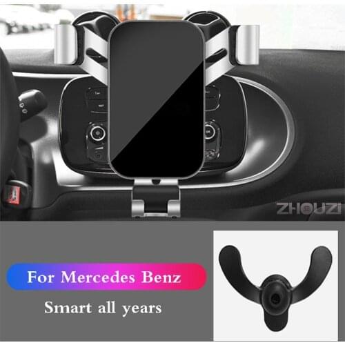 Car Mobile Phone Holder For Mercedes Benz Smart Fortwo Forfour 450 451 453 Mounts Stand GPS Navigation Bracket Accessories