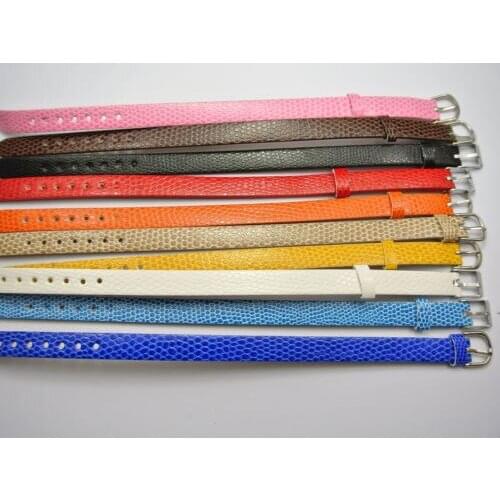 20 Mixed Colour Leatherette Bracelet Wristband WatchBand Fit 10mm Slide Charm
