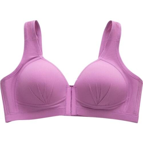 Women Sexy Deep V Breathable Thin Wirefree Bra Front Buckle Adjustment Push Up Underwear Cotton Soft Nursing Bra