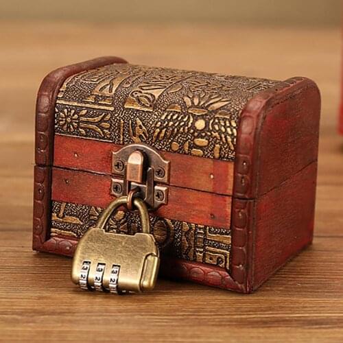 Vintage Engraved Jewelry Necklace Earrings Ring Hair Accessories Valuables Storage Box Treasure Holder Organizer Case with Lock