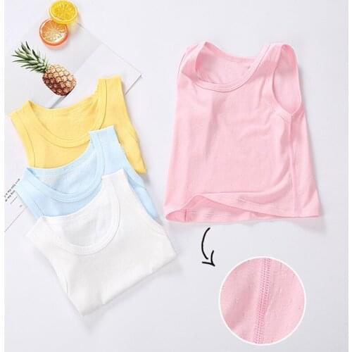 Baby 2pcs casual clothes girls & boys t shirt sleeveless kids clothes round neck cotton and modal breathable absorb sweat vest