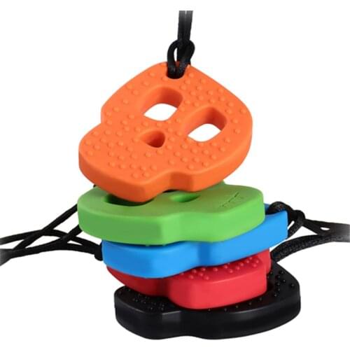 Baby Silicone Dinosaur Skull Chew Necklace Teether Relieve Stress Sensory Chewelry Autism Therapy Tool Special Newborn Gifts Toy