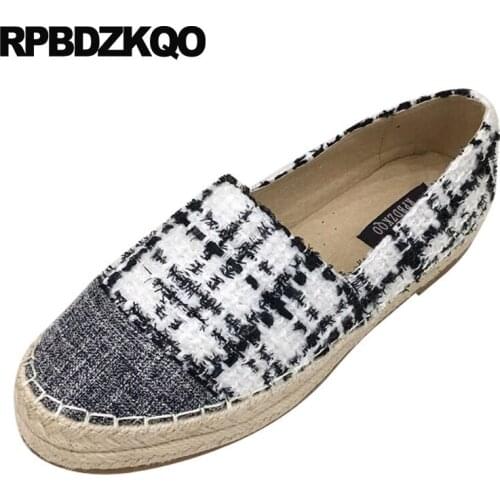 Straw round toe hemp chinese designer women plaid espadrilles crystal diamond white flats cheap shoes china beautiful rhinestone