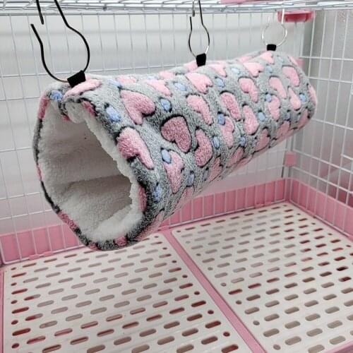Flannel Keep Warm In Winter Tunnel Hammock Cages Bed for Small Pet Guinea Pig Chinchilla Hamster Squirrel Sugar Glider Ferret