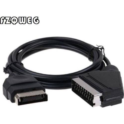 FZQWEG 2 pcs Black 1.8M/6FT 24Pin RGB Scart AV Cable Lead Audio Video Connector for XBOX Classic console