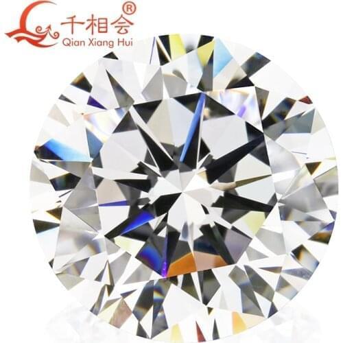 Best qaulity 6A 25-50mm big size Round Brilliant Cut 8 hearts and 8arrows White color Synthetic Cubic Zirconia Loose CZ Stone