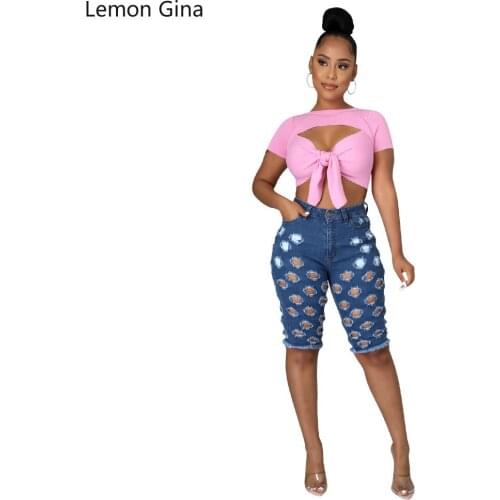 Lemon Gina Women's Denim Capri Pants