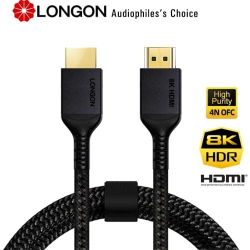 LONGON HDMI 2.1 8K Cable 4K 120Hz 48Gbps HDMI Cables for PS5 RTX3080 XBOX 8K TV Switch AppleTV ROKU HDMI Splitter Cable Cord 4K